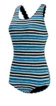 Women's Aquashape Harbor Print Conservative One Piece BLUE