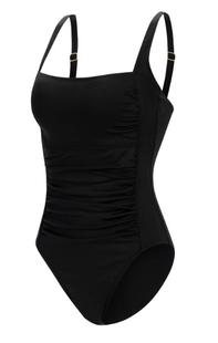 Women's Aquashape Black Moderate Square Neck One Piece BLK