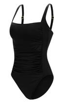 Women's Aquashape Black Moderate Square Neck One Piece BLK