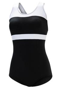 Women's Aquashape Black and White Color Block Conservative BK/WH