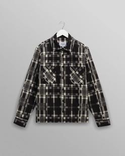 Wax London Whiting - Black And Ecru Glitch Check Overshirt BLACK/ECRU