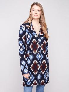 Charlie B Long Crochet Coat TWILIGHT