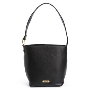 Barbour Cedar Leather Bucket Bag BLACK