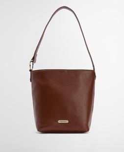 Barbour Cedar Leather Bucket Bag BROWN