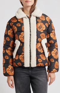 Save The Duck Women's Sugar Jacket MACROBEIGE/BROWNFLOWERS