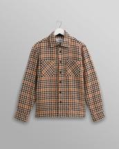Wax London Whiting Overshirt - Houndstooth Weave NATURAL