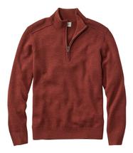L.L. Bean Men's Essential Merino Sweaters, Quarter-Zip REDCHESTNUTHEATHER