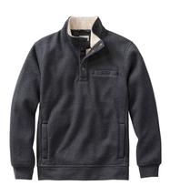L.L. Bean Men's Katahdin Iron Works Bonded Waffle Fleece, Mockneck CHARCOALHEATHER