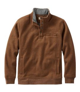 L.L. Bean Men's Katahdin Iron Works Bonded Waffle Fleece, Mockneck DARKBARLEYHEATHER