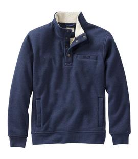 L.L. Bean Men's Katahdin Iron Works Bonded Waffle Fleece, Mockneck MARINERBLUE