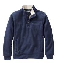 L.L. Bean Men's Katahdin Iron Works Bonded Waffle Fleece, Mockneck MARINERBLUE