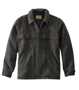 L.L. Bean Men's Maine Guide Zip-Front Jac-Shirt with PrimaLoft, Plaid MALONE