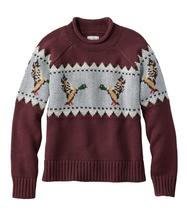 L.L. Bean Women's Signature Original Cotton Sweater, Rollneck Novelty CURRANTMALLARDFAIRISLE