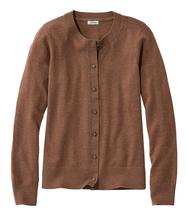 L.L. Bean Women's Essential Merino Wool Sweater, Cardigan TOASTEDCOCONUTHEATHER