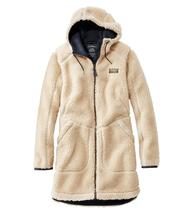 L.L. Bean Women's Mountain Pile Fleece Coat NATURAL
