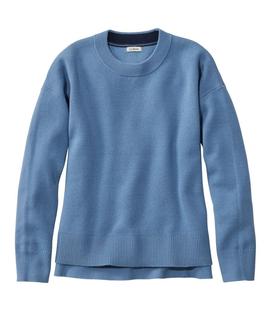 L.L. Bean Women's Wicked Soft Cotton/Cashmere Crewneck Sweater CHALKBLUE