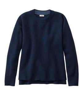 L.L. Bean Women's Wicked Soft Cotton/Cashmere Crewneck Sweater CLASSICNAVY