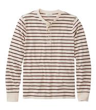 L.L. Bean Men's Signature Northwoods Henley, Long-Sleeve, Stripe NATURAL
