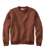 L.L. Bean Men's Bean's Classic Ragg Wool Sweater, Crewneck, Bird's-Eye BURNTMAHOGANY