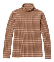 L.L. Bean Women's Soft Stretch Supima-Blend Tee, Turtleneck Stripe TOASTEDCOCONUT/BOULDER