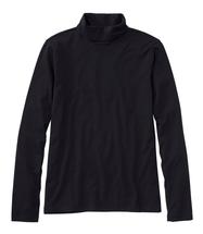 L.L. Bean Women's Soft Stretch Supima-Blend Tee, Turtleneck DARKBLACK