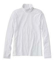 L.L. Bean Women's Soft Stretch Supima-Blend Tee, Turtleneck WHITE