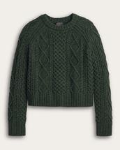 Pendleton Women's Fisherman Wool Sweater DARKFIR
