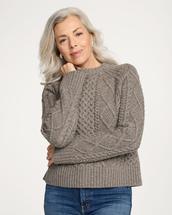 Pendleton Women's Fisherman Wool Sweater STONEHEATHER