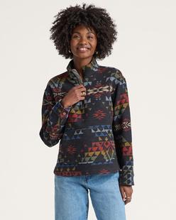 Pendleton Women's Autumn Birch Cotton Chamois Half-Zip Pullover BLACKMULTI