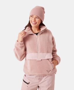 Women's Roxy Rita Half Zip Sherpa Anorak ADOBEROSE