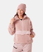 Women's Roxy Rita Half Zip Sherpa Anorak ADOBEROSE