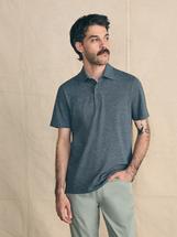 Faherty Short-Sleeve Movement Pique Polo DUSTYIRONHEATHER