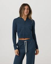 Vuori Women's Halo Modern Full Zip Hoodie BLUECOASTHEATHER