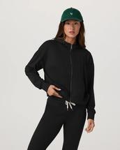Vuori Women's Halo Modern Full Zip Hoodie TRUEBLACK
