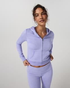 Vuori Women's Halo Mini Full Zip Hoodie HYACINTHHEATHER