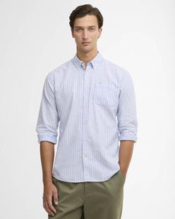 Barbour Men's Nelson Striped Long-Sleeved Tailored Shirt BLUE
