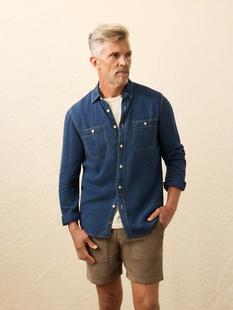 Faherty Men's Tried & True Chambray Workshirt NIGHTLAGOONWASH