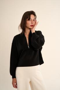 Gabrielle Women's Edie 1/2 Zip Pullover BLACK