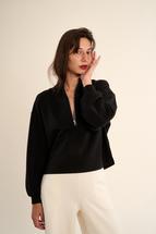 Gabrielle Women's Edie 1/2 Zip Pullover BLACK