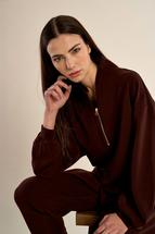 Gabrielle Women's Edie 1/2 Zip Pullover CHOCOLATE