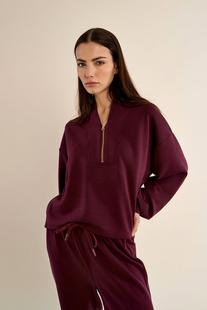 Gabrielle Women's Edie 1/2 Zip Pullover DARKRED