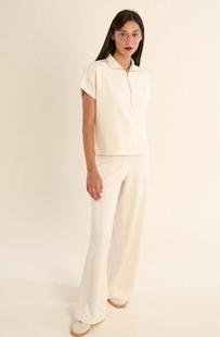 Gabrielle Women's Gala Short Sleeve Pullover OFFWHITE