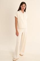 Gabrielle Women's Gala Short Sleeve Pullover OFFWHITE