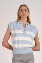Elan Women's Striped Short Sleeve Top BLUESTRIPE