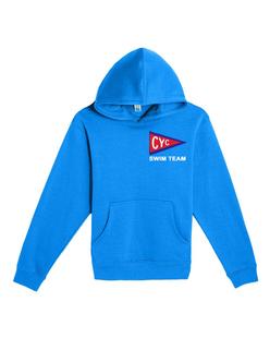 CYC Swim Team Hoodie with logo and name TRUE_ROYAL