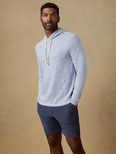 Faherty Men's Sunwashed Organic Hoodie BLUEIVORYFEEDER