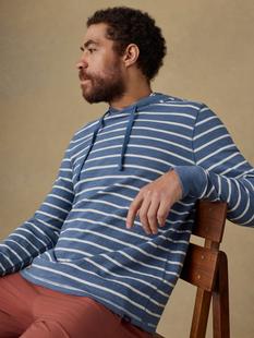 Faherty Men's Sunwashed Organic Hoodie BREAKERBRETONSTRIPE