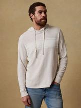 Faherty Men's Sunwashed Organic Hoodie ICEGREYSURFSTRIPE