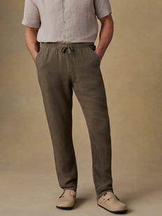 Faherty Men's Linen Drawstring Pant DARKPALM