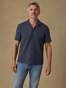 Faherty Men's Short-Sleeve Oasis Camp Shirt GRANITENAVY